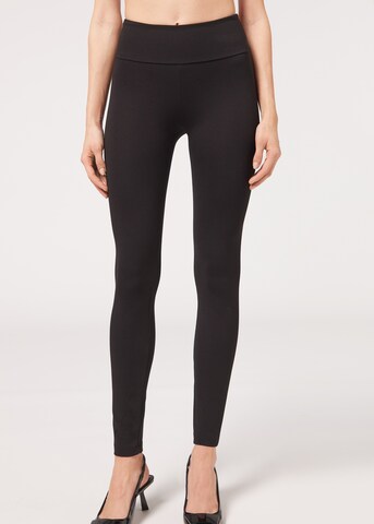CALZEDONIA Skinny Leggings in Black: front