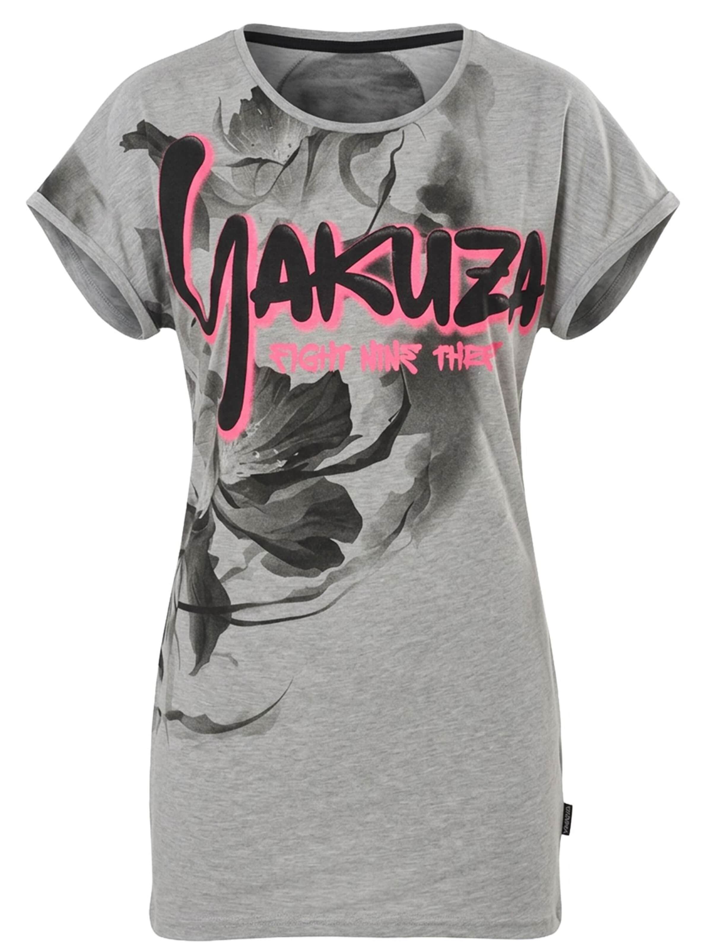 Yakuza Shirt Dress 'Night Flower' in Grey: front