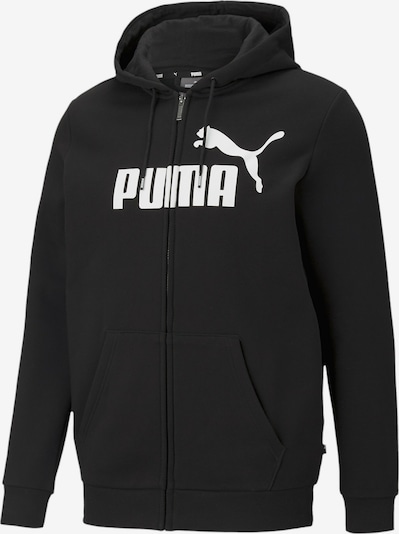 PUMA Athletic Zip-Up Hoodie in Black / White, Item view
