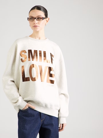 Bluză de molton 'Smile Love' de la 10Days pe gri: față