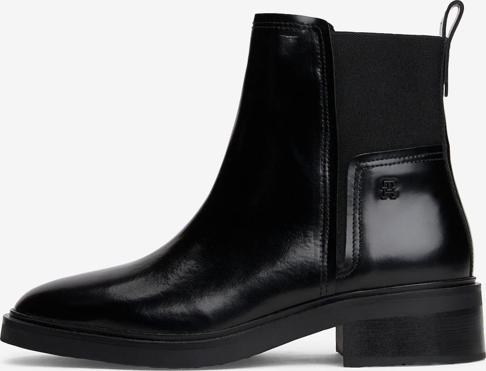 Botine de la TOMMY HILFIGER pe negru: lateral