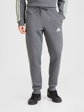 ADIDAS SPORTSWEAR Tapered Sporthose 'Essentials' in Grau: predná strana