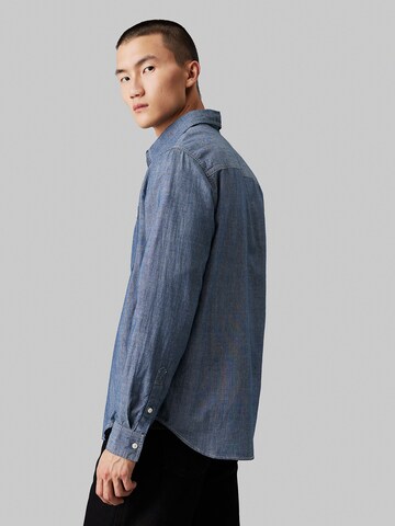 Calvin Klein Jeans Regular fit Button Up Shirt in Blue