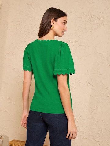 T-shirt love & roses en vert