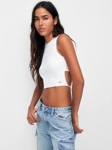 Pull&Bear Knitted Top in White: front