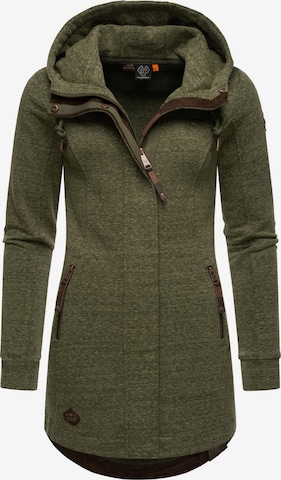 Ragwear Zip-Up Hoodie 'Letty' in Green: front