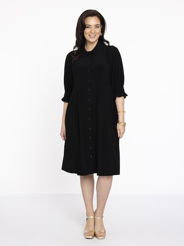 Yoek Shirt Dress in Black