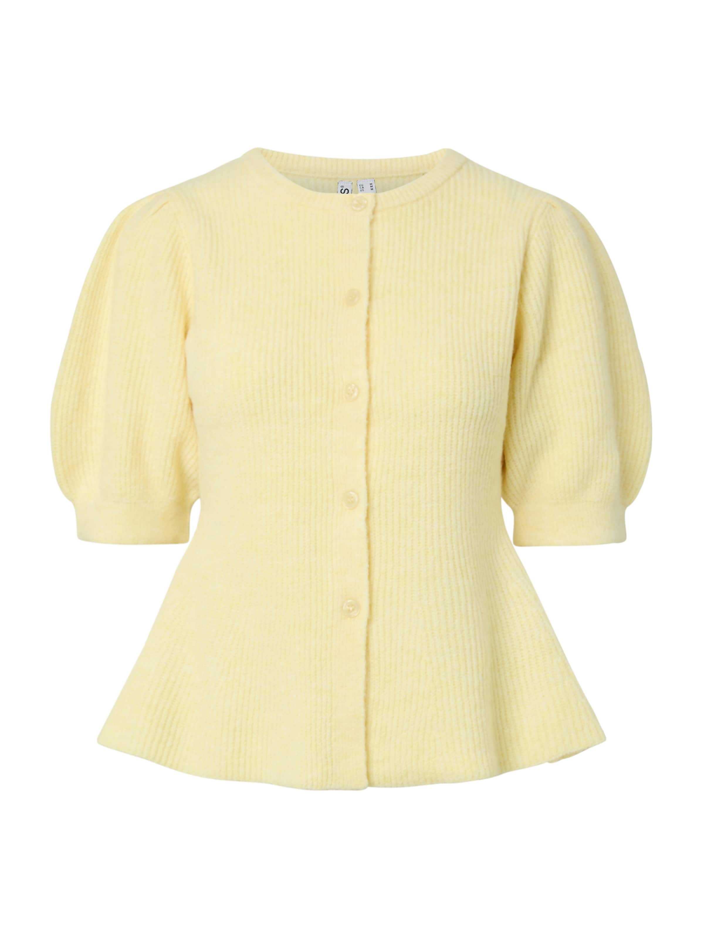PIECES Knit cardigan 'PCSilly' in Yellow: front