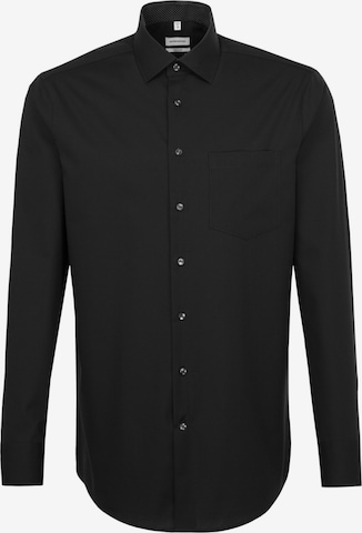 SEIDENSTICKER Zakelijk overhemd ' Regular ' in Zwart: voorkant