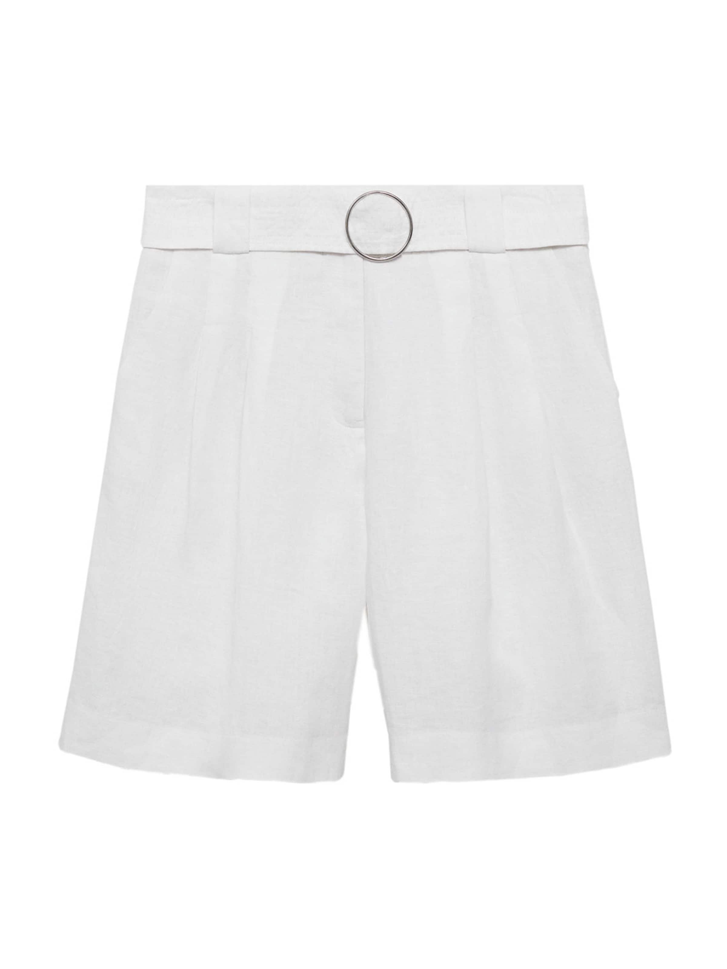 MANGO Loosefit Bukser med lægfolder 'Samari' i hvid: forside