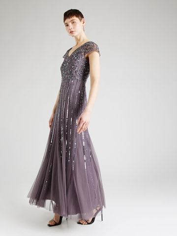 Papell Studio - Vestido de noche en gris: frente