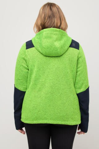 Ulla Popken Zip-Up Hoodie in Green