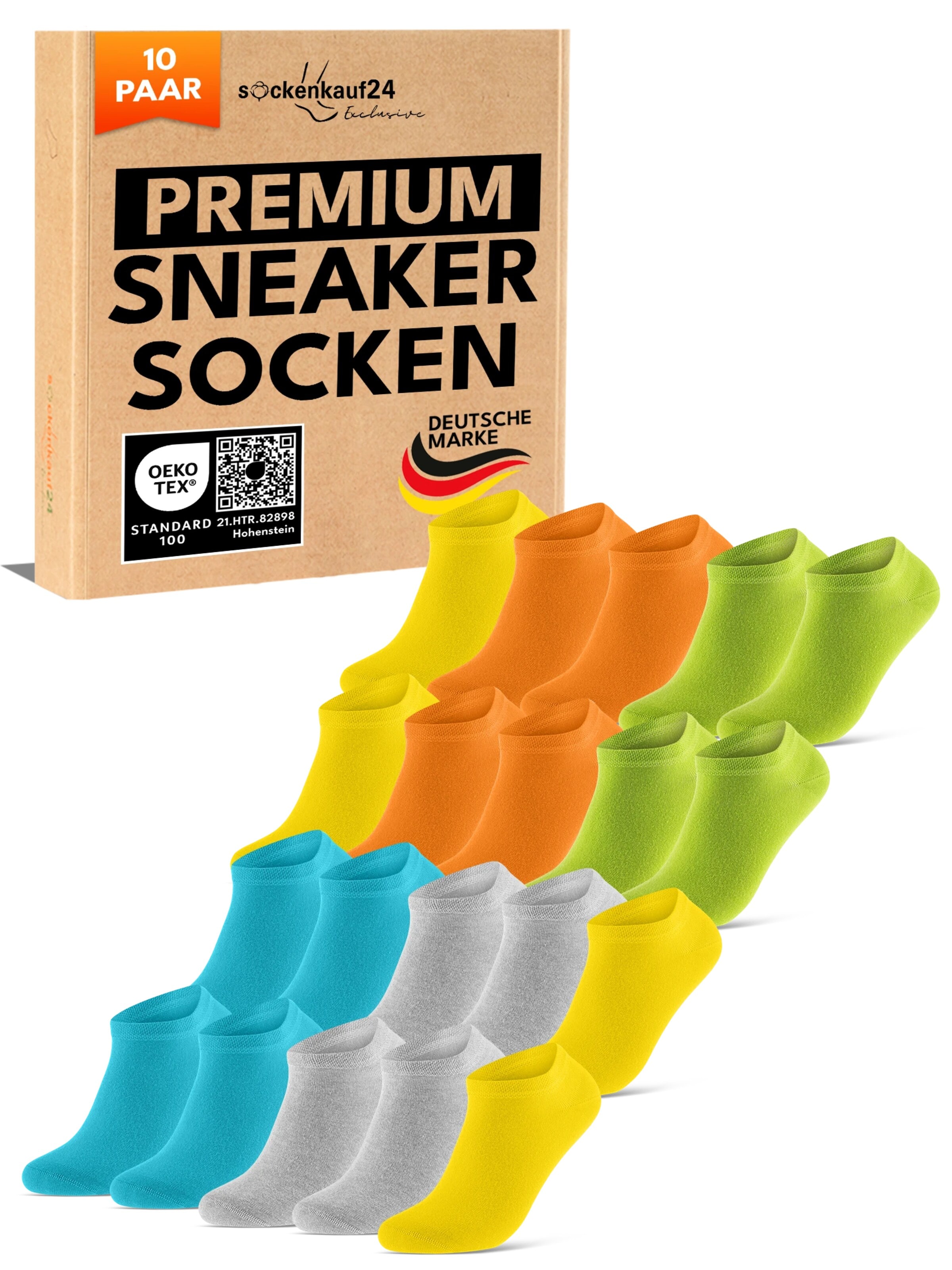sockenkauf24 Ankle Socks 'Sneaker Socken' in Mixed colors: front