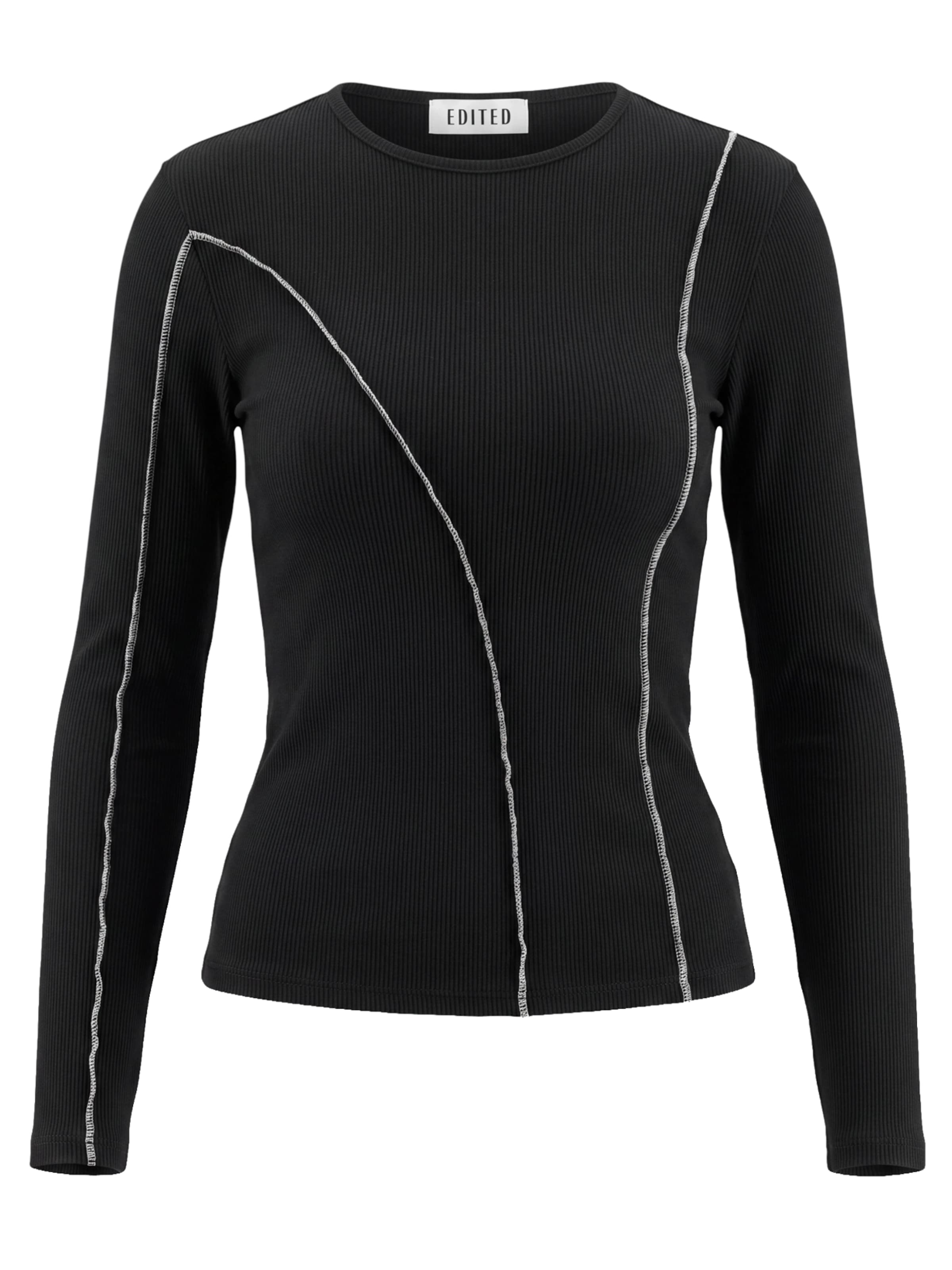 EDITED Shirt 'Mako' in Zwart: voorkant
