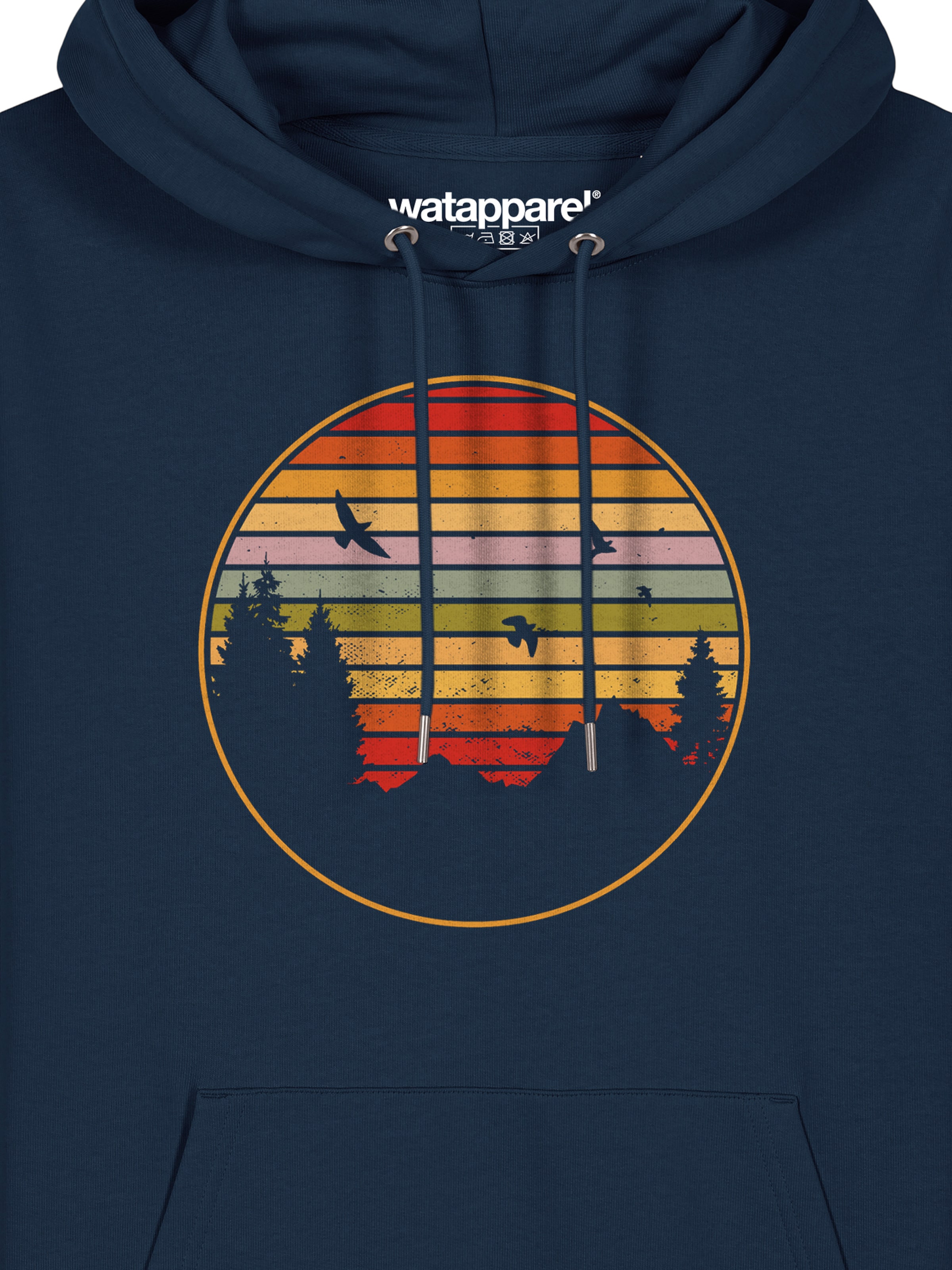 Felpa 'Sunset Berge & Tannen' di Watapparel in blu