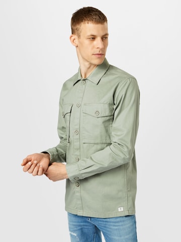 TOM TAILOR DENIM Regular Fit Skjorte i grønn: forside