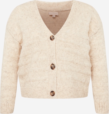 ONLY Carmakoma Knit Cardigan in Beige: front