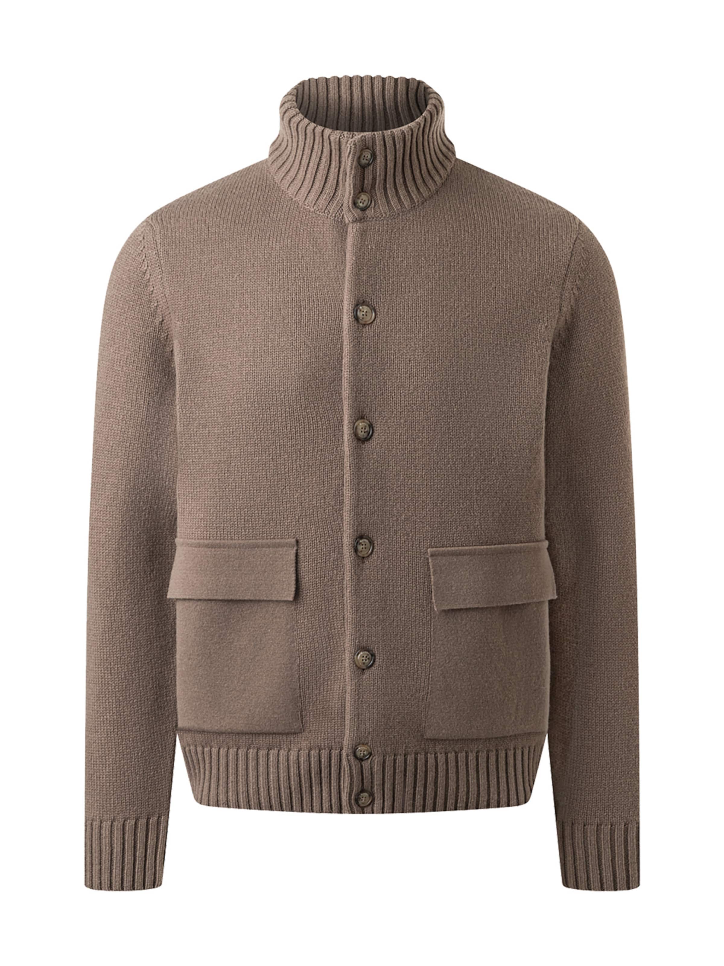 Vestes en maille MAERZ Muenchen en marron : devant