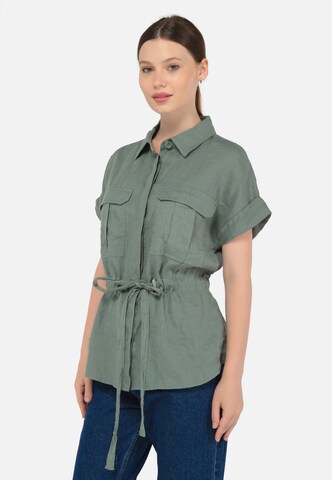 FRESHLIONS Blouse 'Zoey' in Groen: voorkant