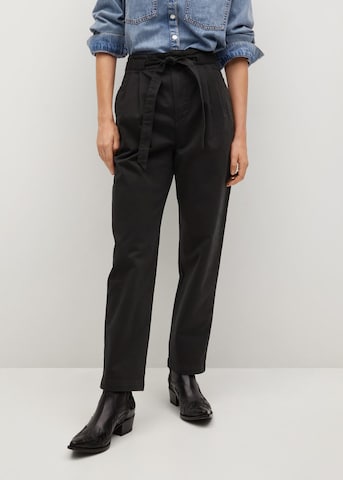 MANGO Regular Панталон с набор в черно: отпред