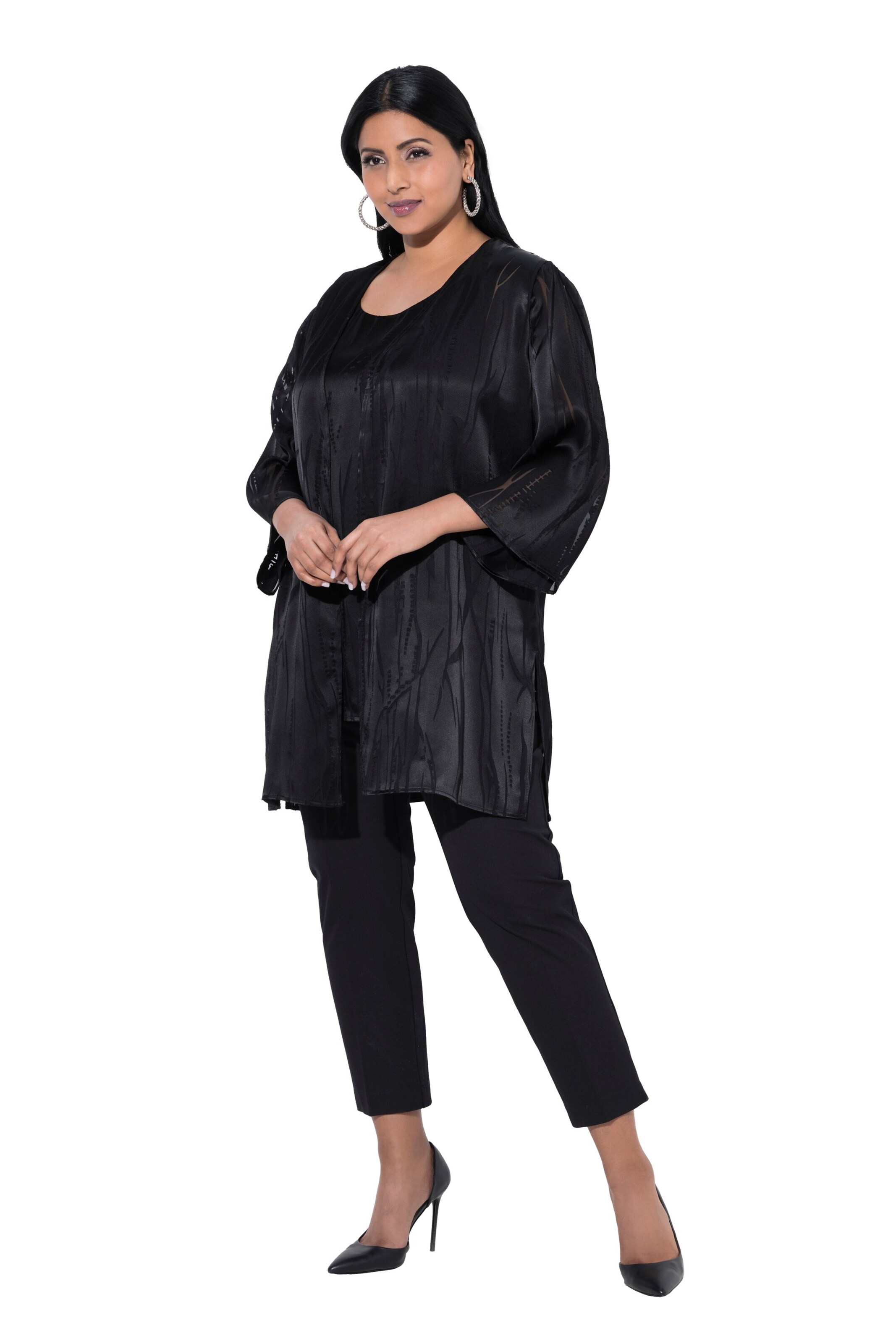 Ulla Popken Bluse in Schwarz: Vorderseite