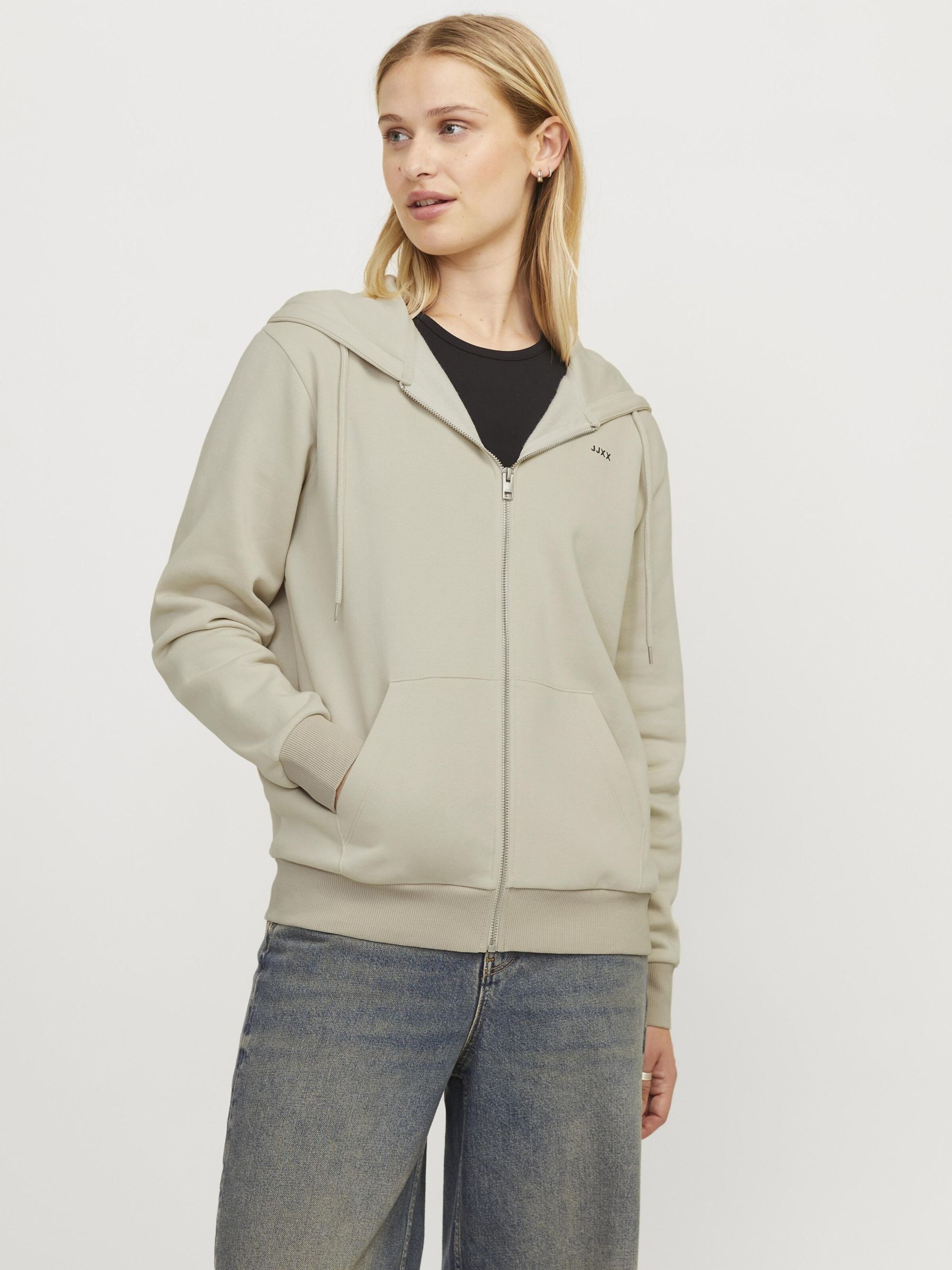 JJXX Zip-Up Hoodie 'JXAbbie' in Kitt | ABOUT YOU