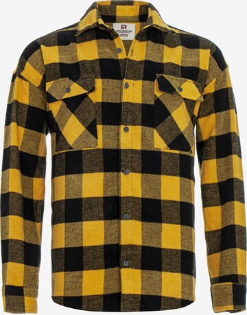 Redbridge Regular fit Button Up Shirt 'Sale' in Yellow: front