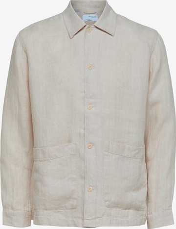 Chemise 'Jan' SELECTED HOMME en beige : devant