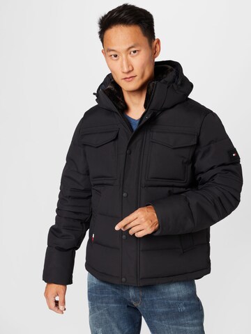 TOMMY HILFIGER - Chaqueta de entretiempo en negro: frente