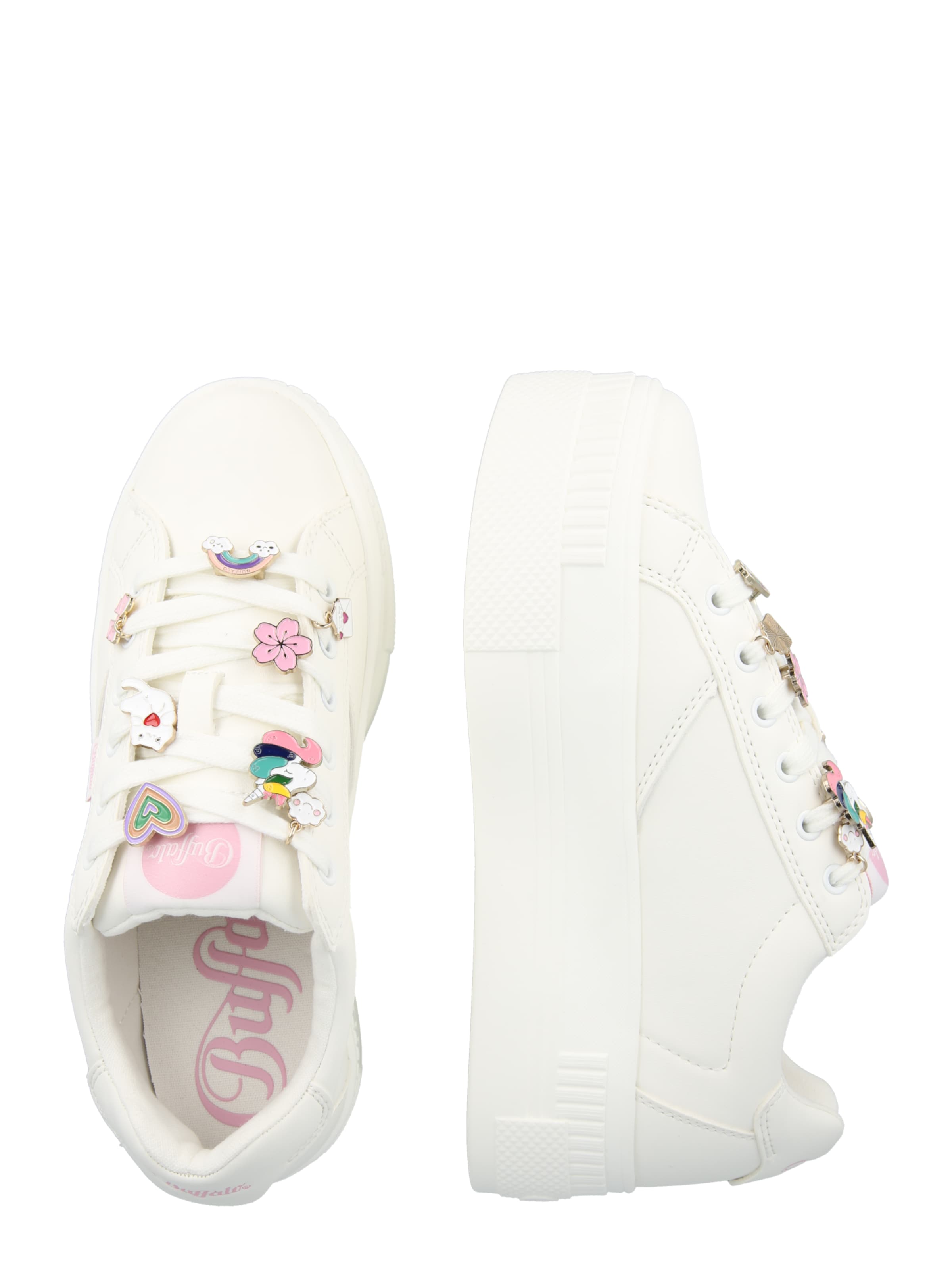 BUFFALO Låg sneaker 'Paired Charms 2.0' i vit