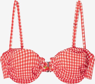 BershkaT-shirt Bikini gornji dio - crvena boja: prednji dio