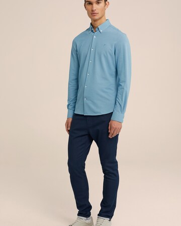 WE Fashion Slim fit Button Up Shirt in Blue