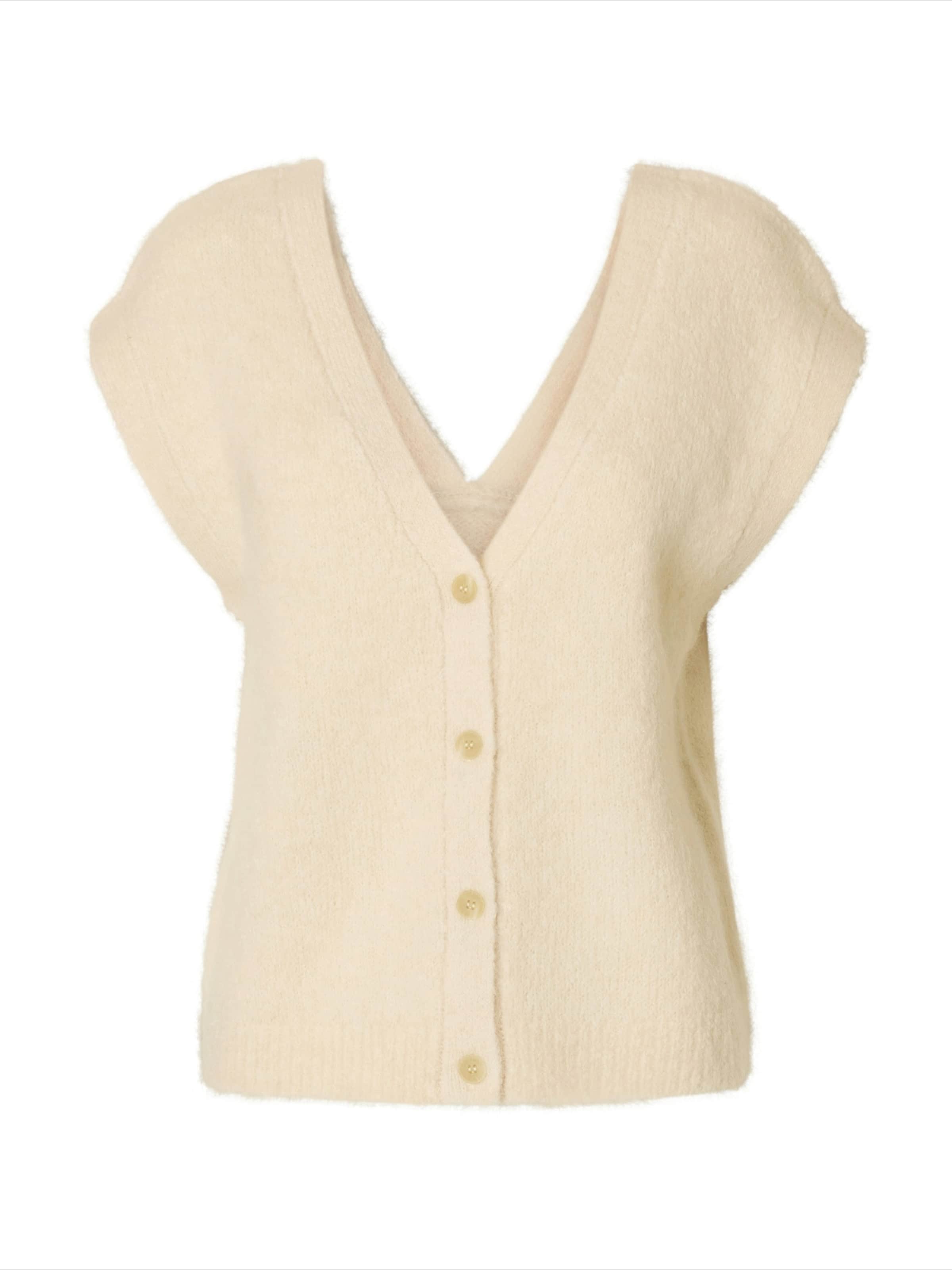 Cardigan 'SLFGabella' SELECTED en beige : devant
