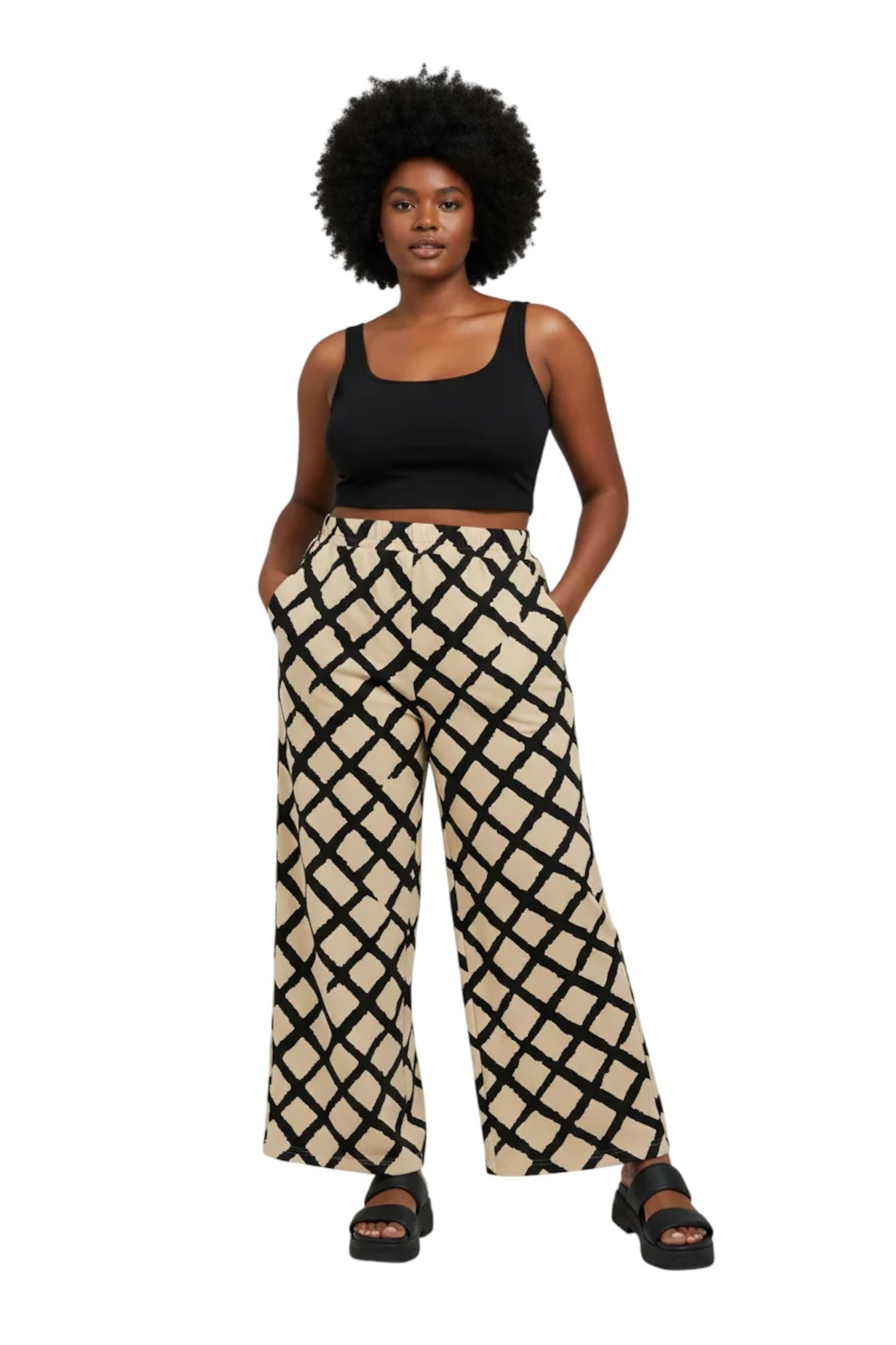 Shape Of You Wide Leg Hose in Beige