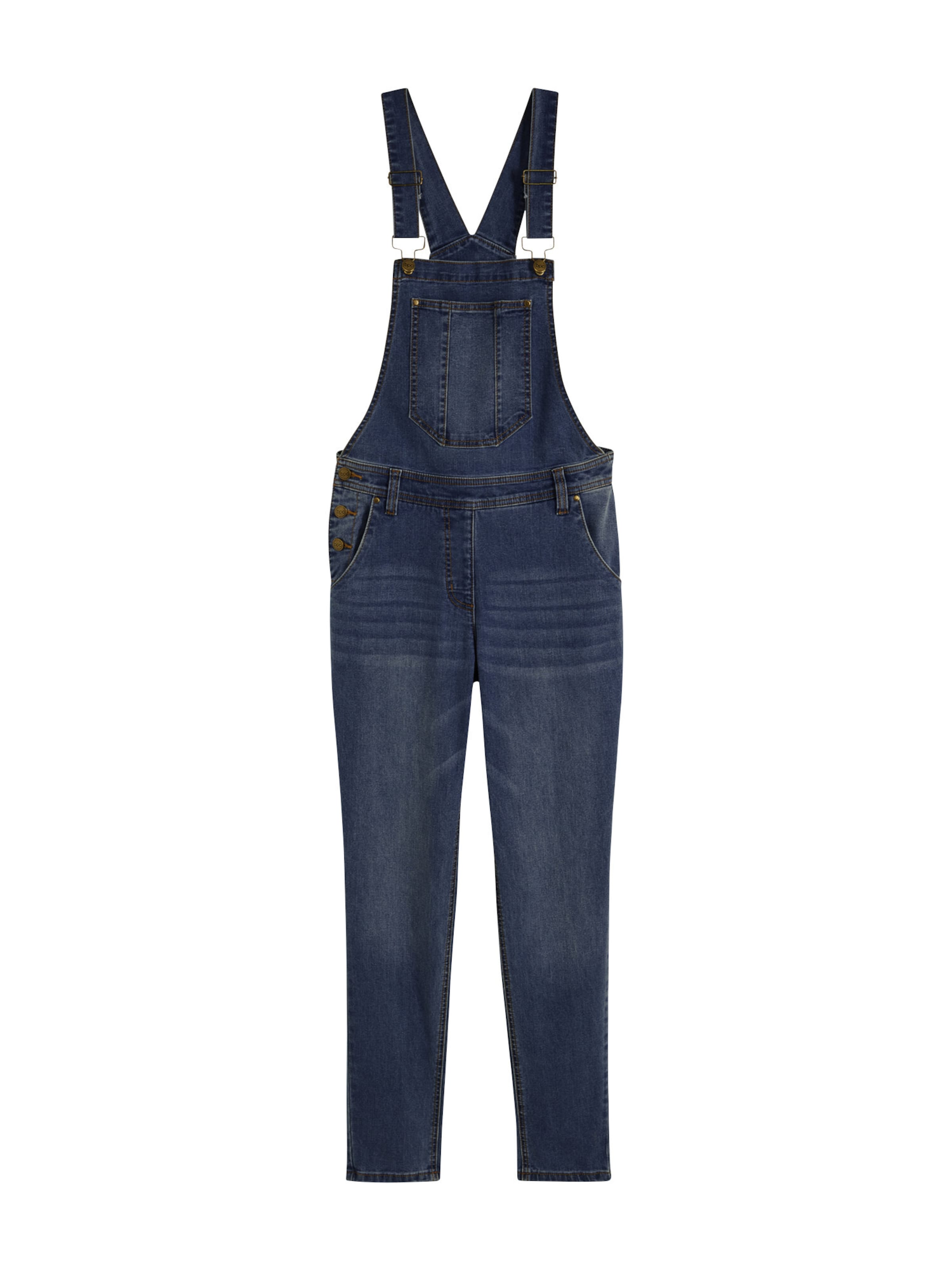 bonprix Loosefit Tuinbroek jeans in Blauw: voorkant