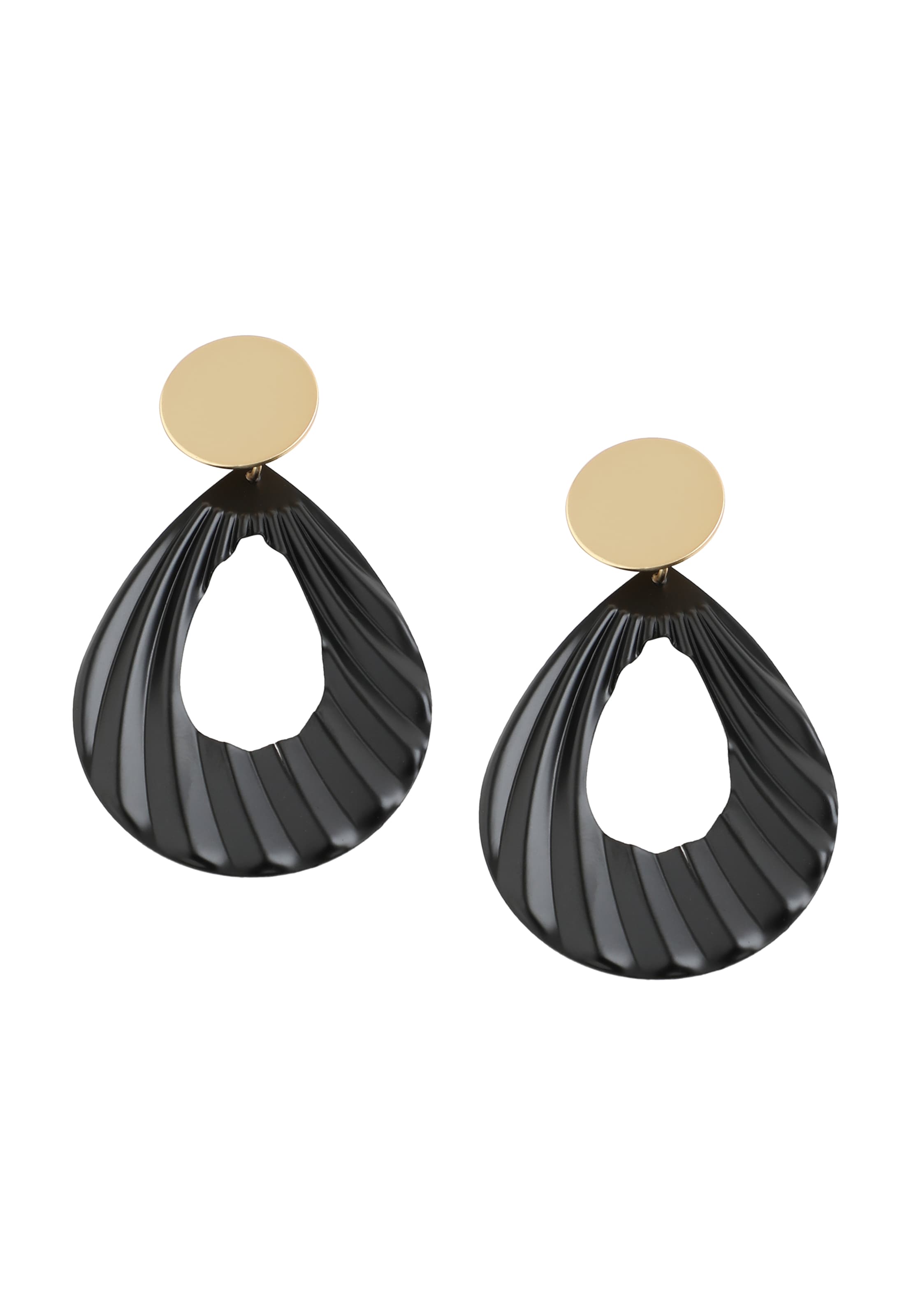 SOHI Σκουλαρίκια 'Flicka' σε μαύρο: μπροστά