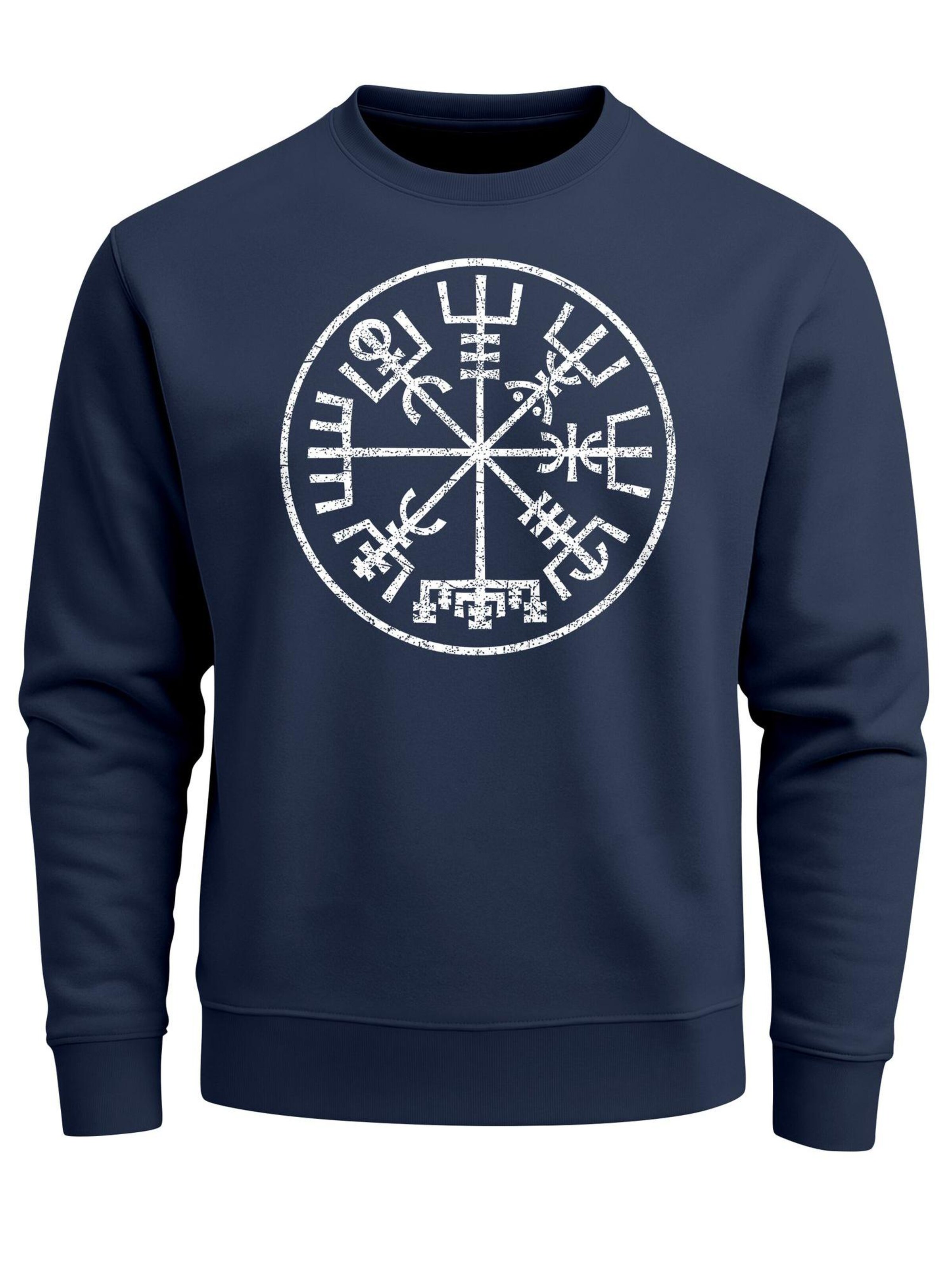 Neverless Sweatshirt 'Vegvisir 1'‌‌‌‌‌‌‌‌‌‌ in Blau: Vorderseite