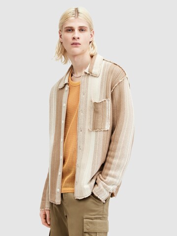 AllSaints Gebreid vest in Beige: voorkant