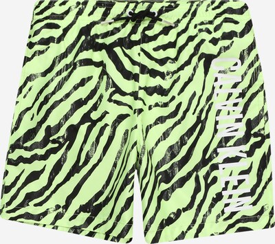 Calvin Klein Swimwear Peldšorti, krāsa - neonzaļš / melns / balts, Preces skats