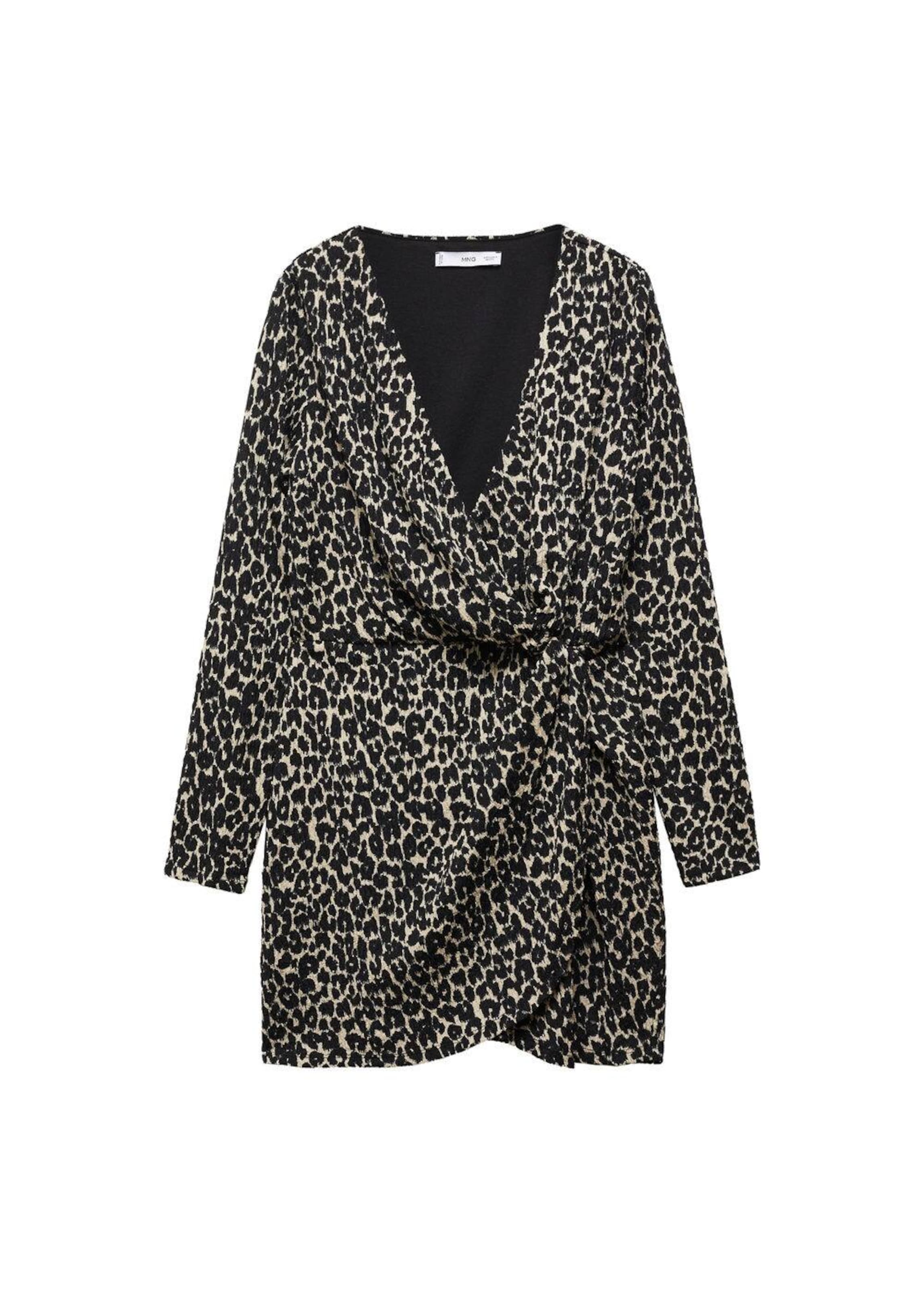 MANGO Kjole 'Margaret' i sort / uldhvid, Produktvisning