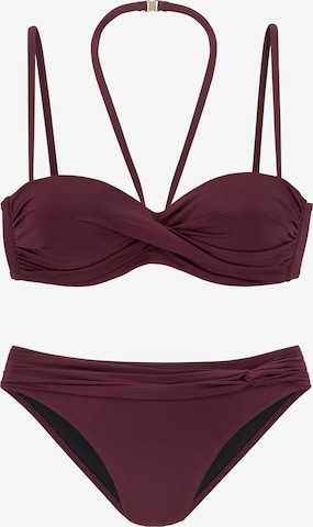 LASCANA Bandeau Bikini in Rood: voorkant