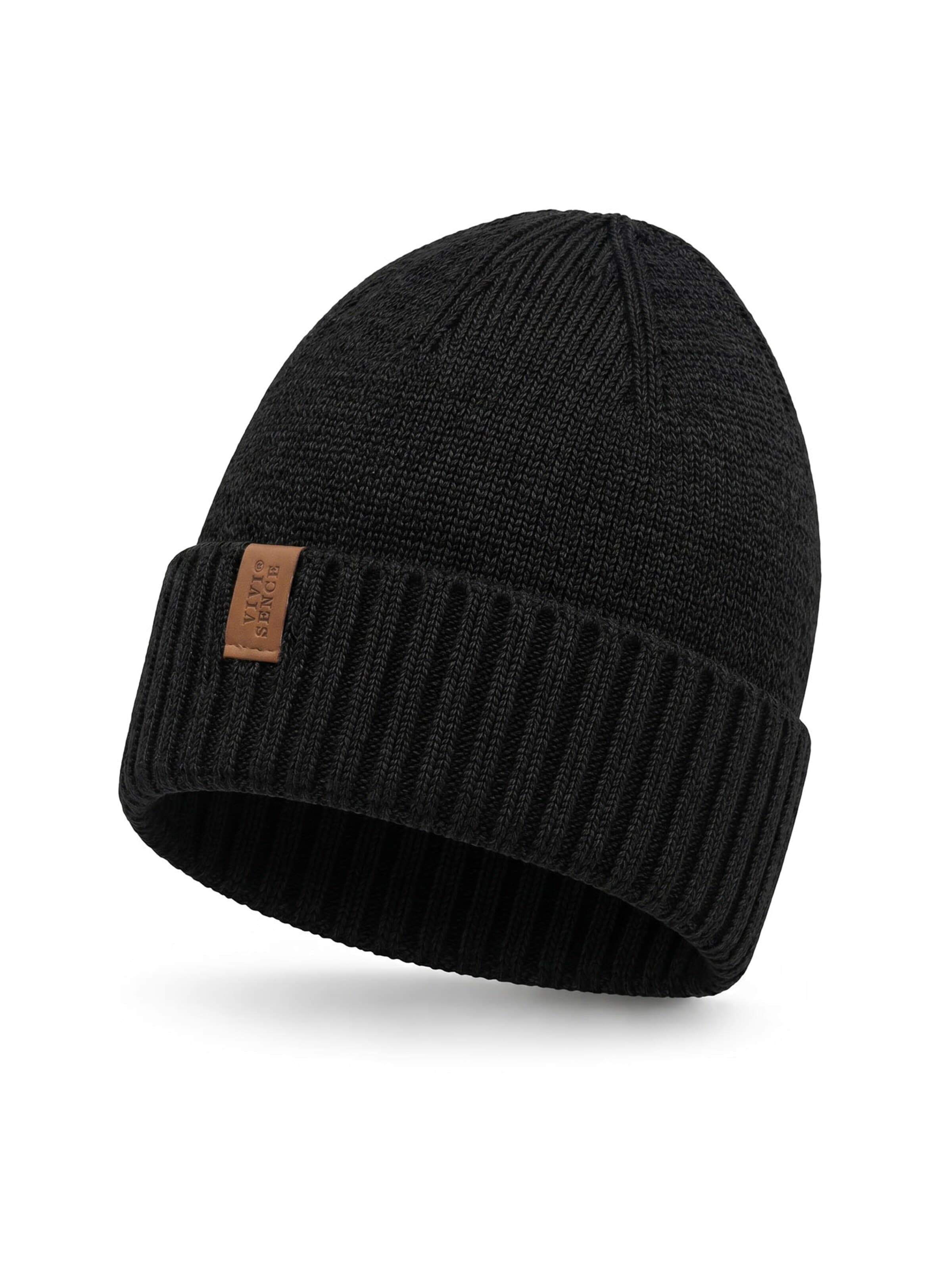Vivisence Beanie 'M7007' in Black: front