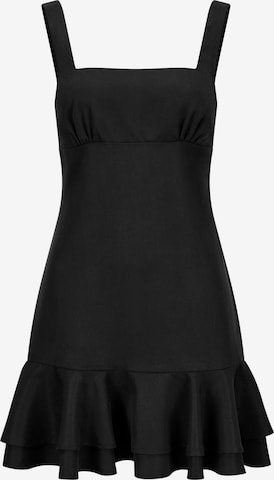 Nicowa Minikleid 'LONIWA', Model ist 1,75 cm groß trägt Größe 34 in Schwarz: Vorderseite