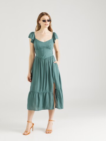 HOLLISTER Summer Dress in Green: front