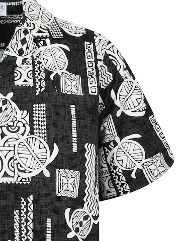 Pacific Legend Regular fit Button Up Shirt 'Tattoo Turtle' in Green