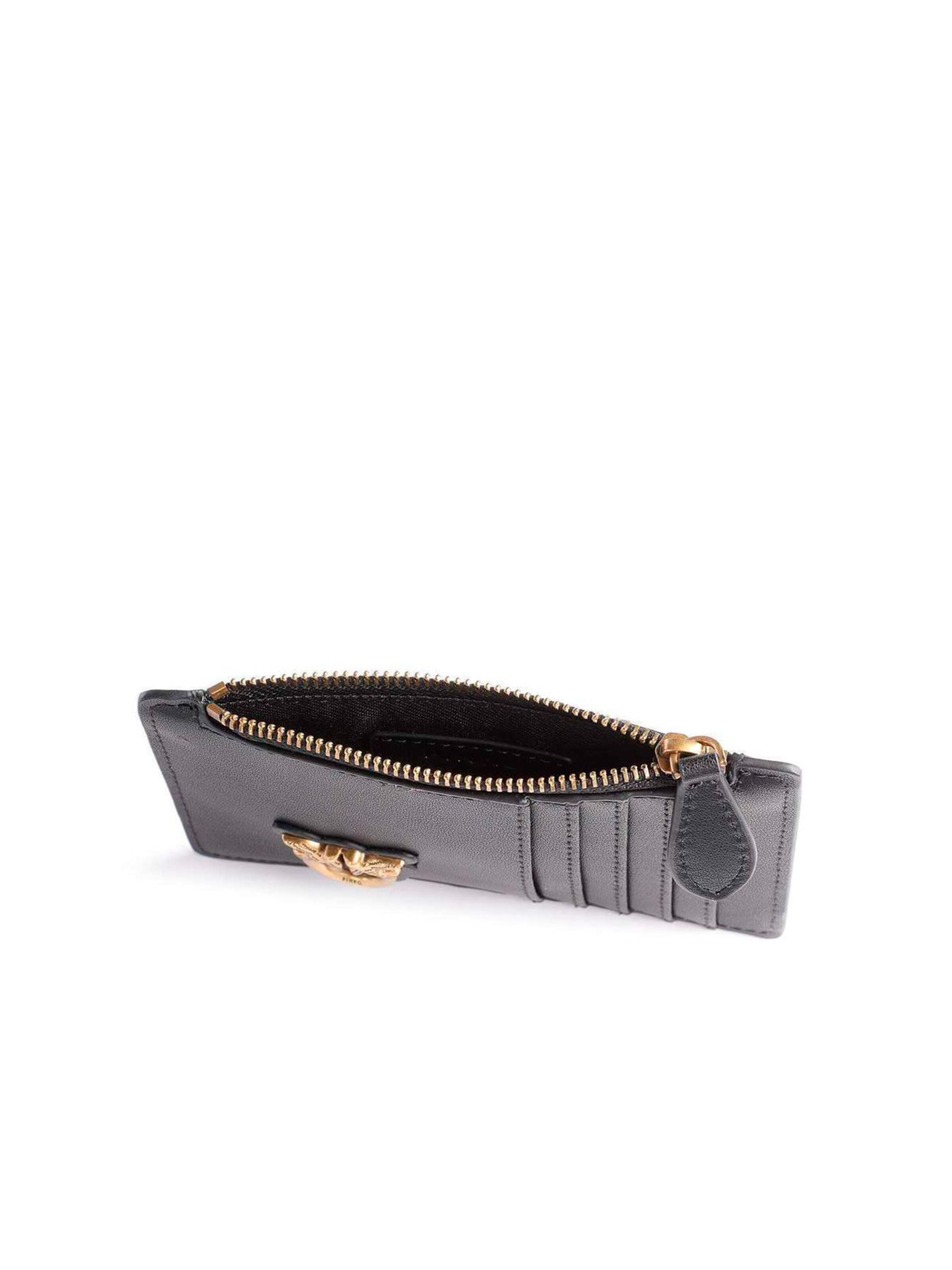 PINKO - Cartera 'Airone Cardholder Vitello Seta' en negro