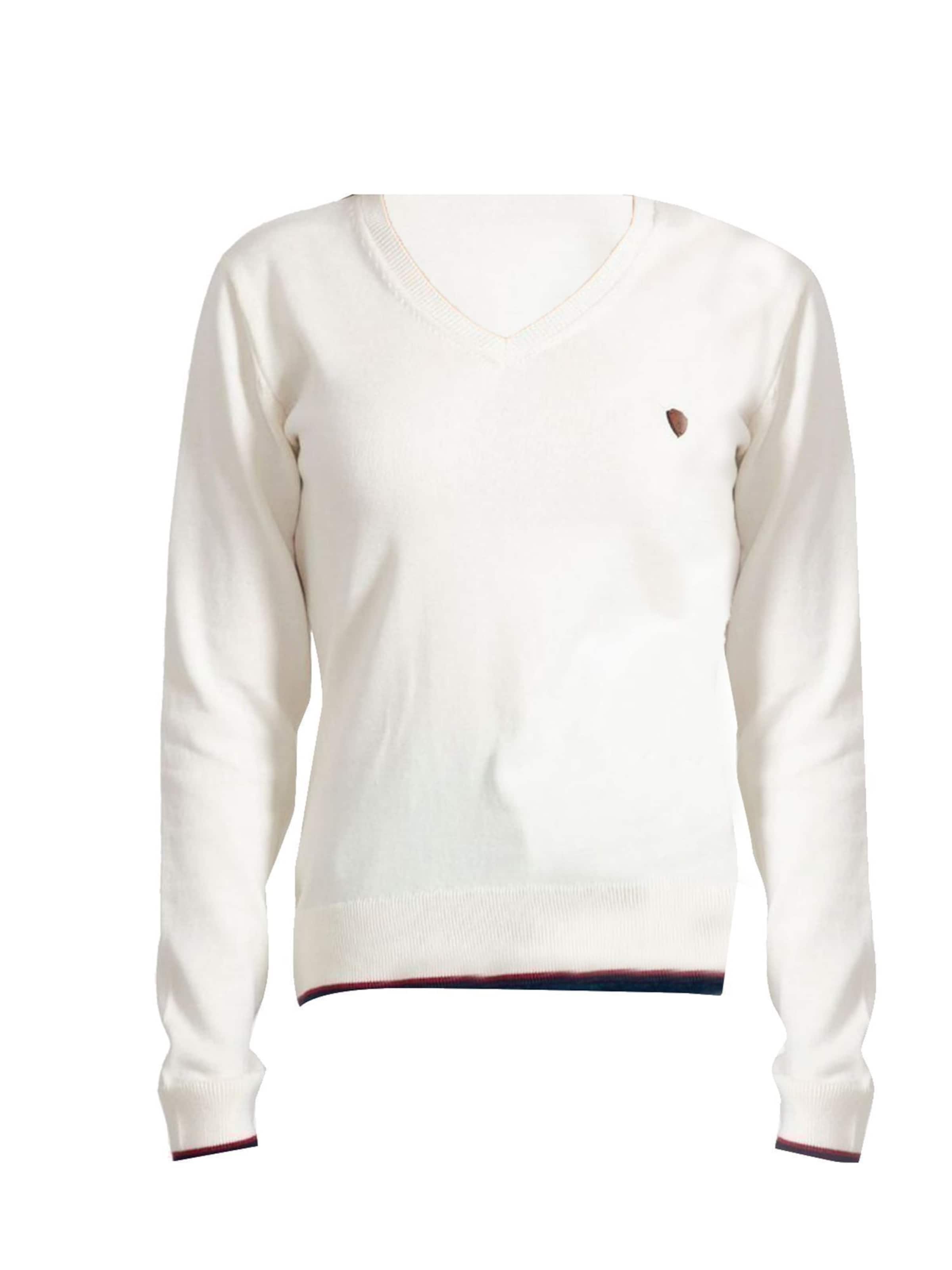 Jacey Quinn V-Neck With Arm Patch in Beige: Vorderseite