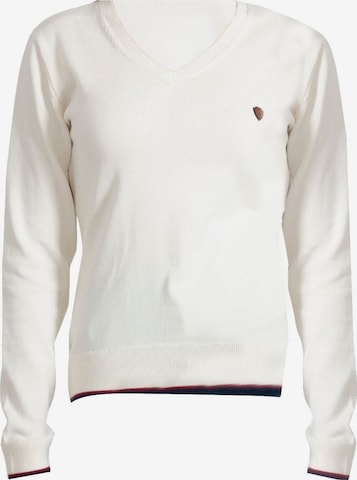 Jacey Quinn V-Neck With Arm Patch in Beige: Vorderseite