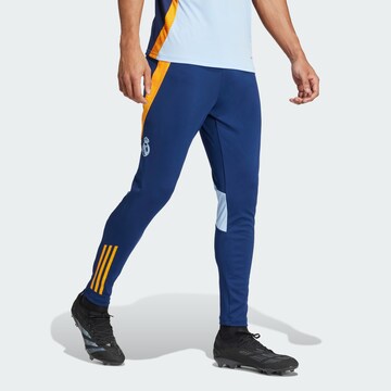 ADIDAS PERFORMANCE Slimfit Sportbroek 'Real Madrid Tiro 24 Competition' in Blauw: voorkant