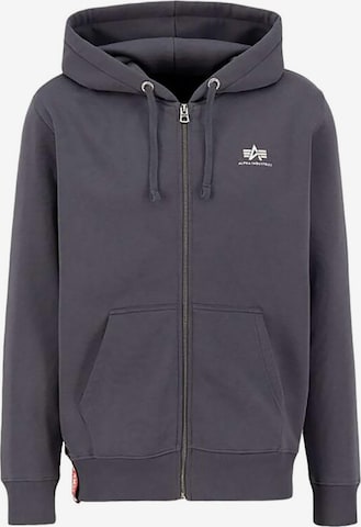 Hanorac 'Basic Zip' de la ALPHA INDUSTRIES pe gri: față